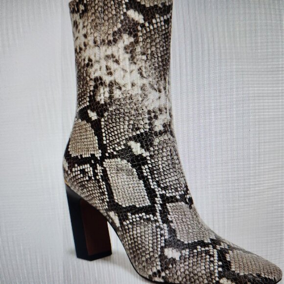 Franco Sarto "Briar" Grey Leather Heeled Boots. NIB. Size 10 - Picture 1 of 14